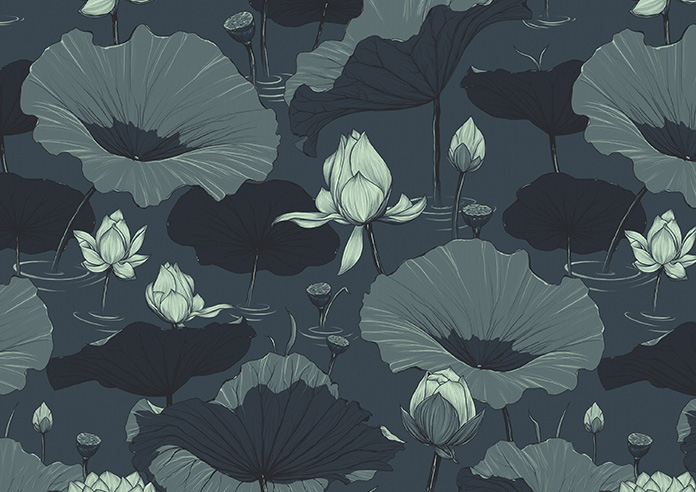 Lotus, Denim - Twist&Fit Roller Blind - Image 6